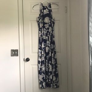 Formal Navy and White floral dress